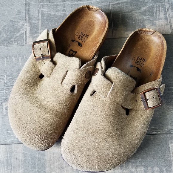 Birkenstock Shoes - Birkenstock Betula Brown Leather Suede Clogs Sz. 5